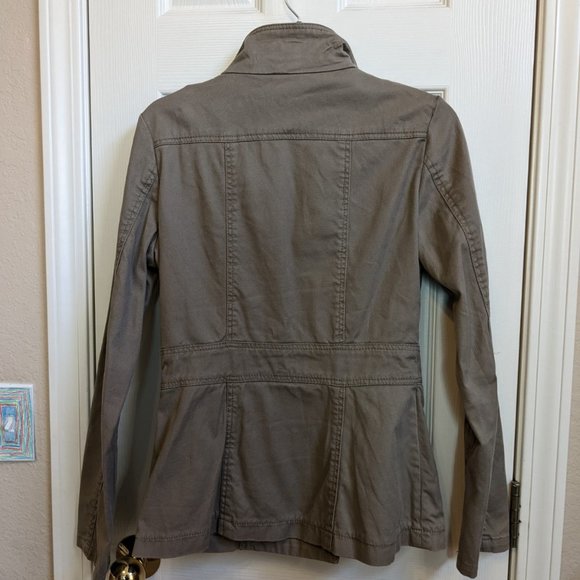 H&M Double Breasted Tan Khaki Field Jacket Utility Jacket Size Small - Picture 11 of 12
